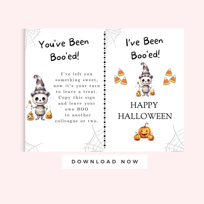 Think Up Work Boo Work You've Been Booed Printable Letter, Halloween Boo Basket ...