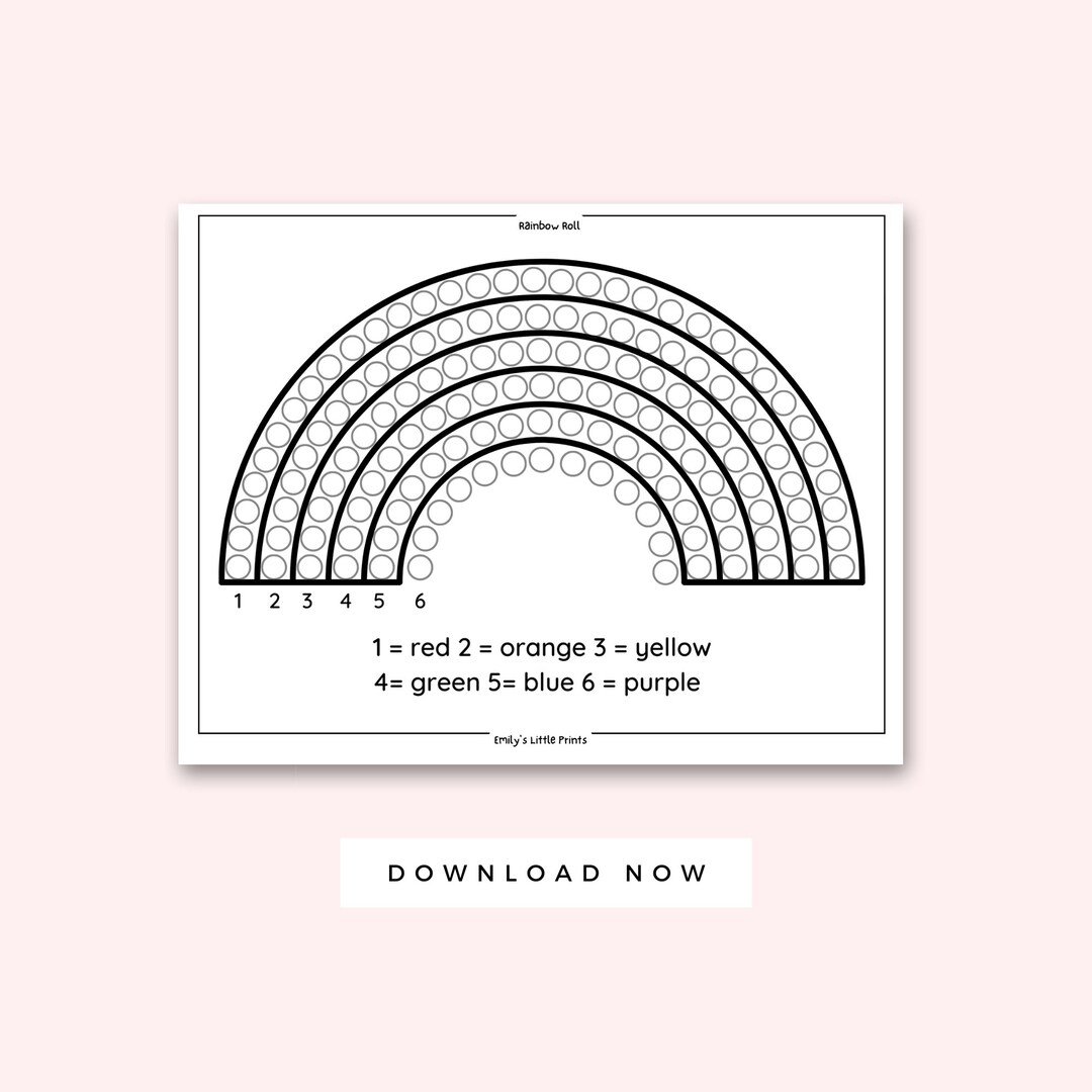 Rainbow Game for Kids Black and White, Spring Activity, Printable Preschool, Instant Download ...