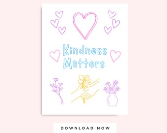Actividad de bondad para niños Página para colorear imprimible, Actividad de amistad para niños, Actos aleatorios de bondad, Descarga instantánea preescolar