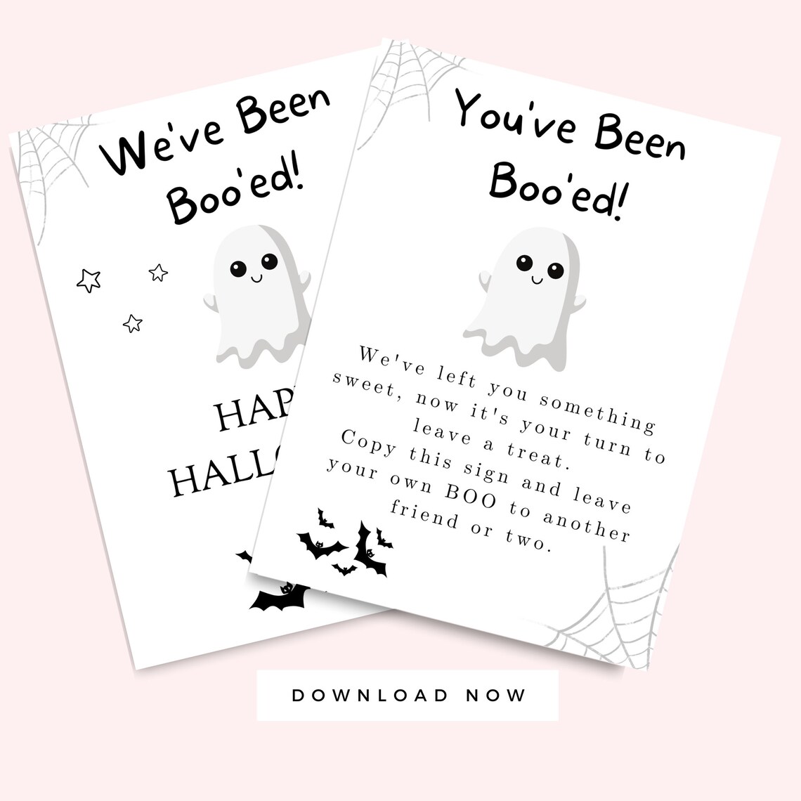 You've Been Booed Printable Letter Black and White, Halloween Boo ...