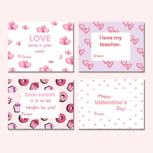 Tarjetas de San Valentín imprimibles para profesores, Descarga instantánea del Día de San Valentín, Qué dulce es que te enseñen, Me encanta estar en tu clase