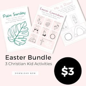 Christian Easter Activities for Kids, Religious Easter Printables for Preschool, Good Friday, Palm Sunday, Resurrection Sunday kid activity