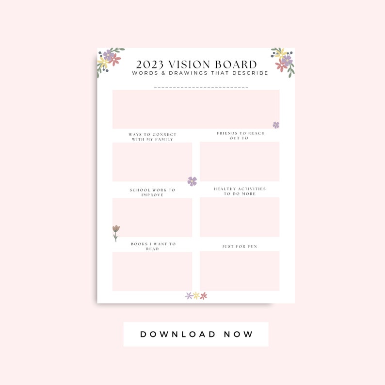 Vision Activity Outline Vision Board Printable for Kids, Home Learning Activity, Kids Printable ...