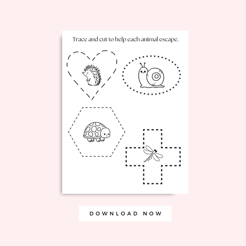 Preschool Scissor Skills Printable Worksheets Black and White, Kids ...