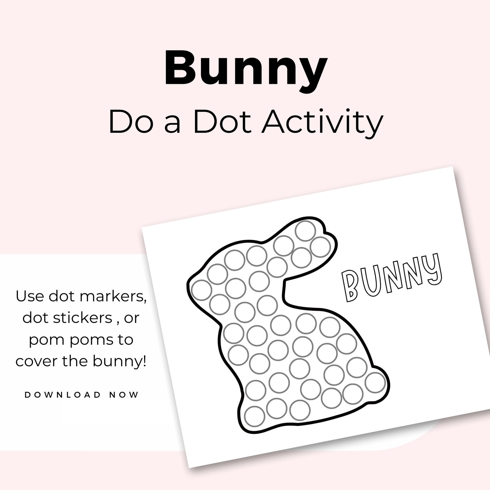 Spring Dot Marker Activity, 1 Page Bunny Do a Dot, Spring Printable for ...