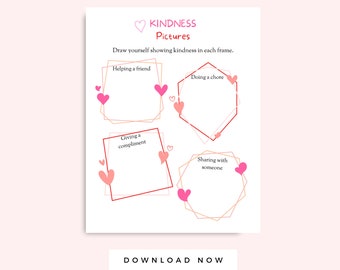 Actividad de bondad para niños Página para colorear imprimible, Actividad de amistad para niños, Actos aleatorios de bondad, Descarga instantánea preescolar