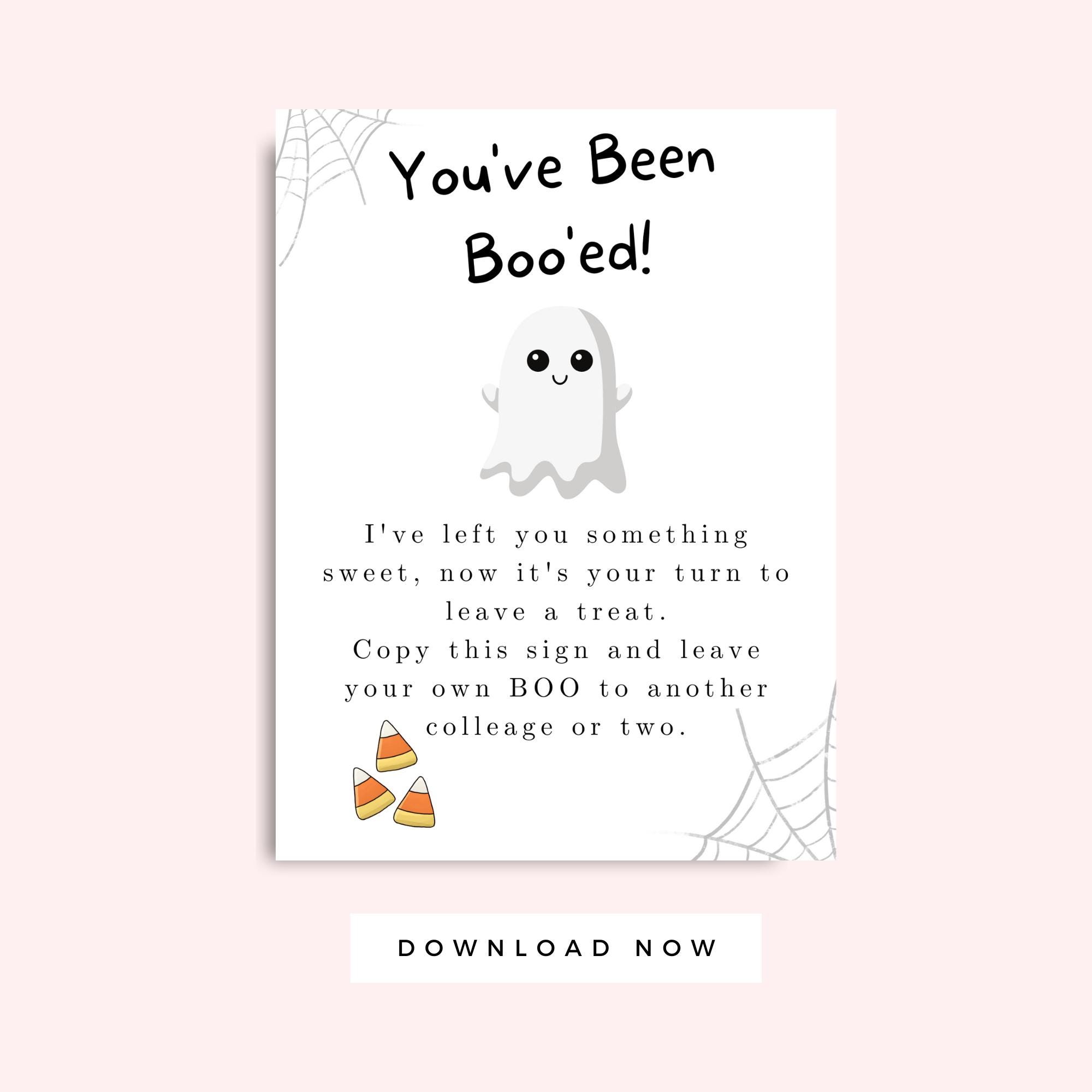 Work You've Been Booed Printable Letter, Halloween Boo Basket, Ghost ...