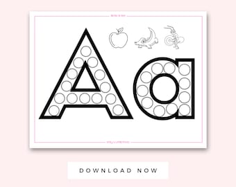Alphabet Do a Dot mat, Letter A Preschool Activities, Printable Preschool, Toddler Quiet Book, Instant download ABC Worksheets, dot marker
