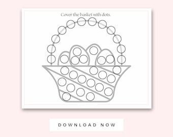 Easter Basket Do a Dot, Easter Preschool Activities, Printable Preschool, Toddler Quiet Book, Instant download Worksheets Spring, dot marker
