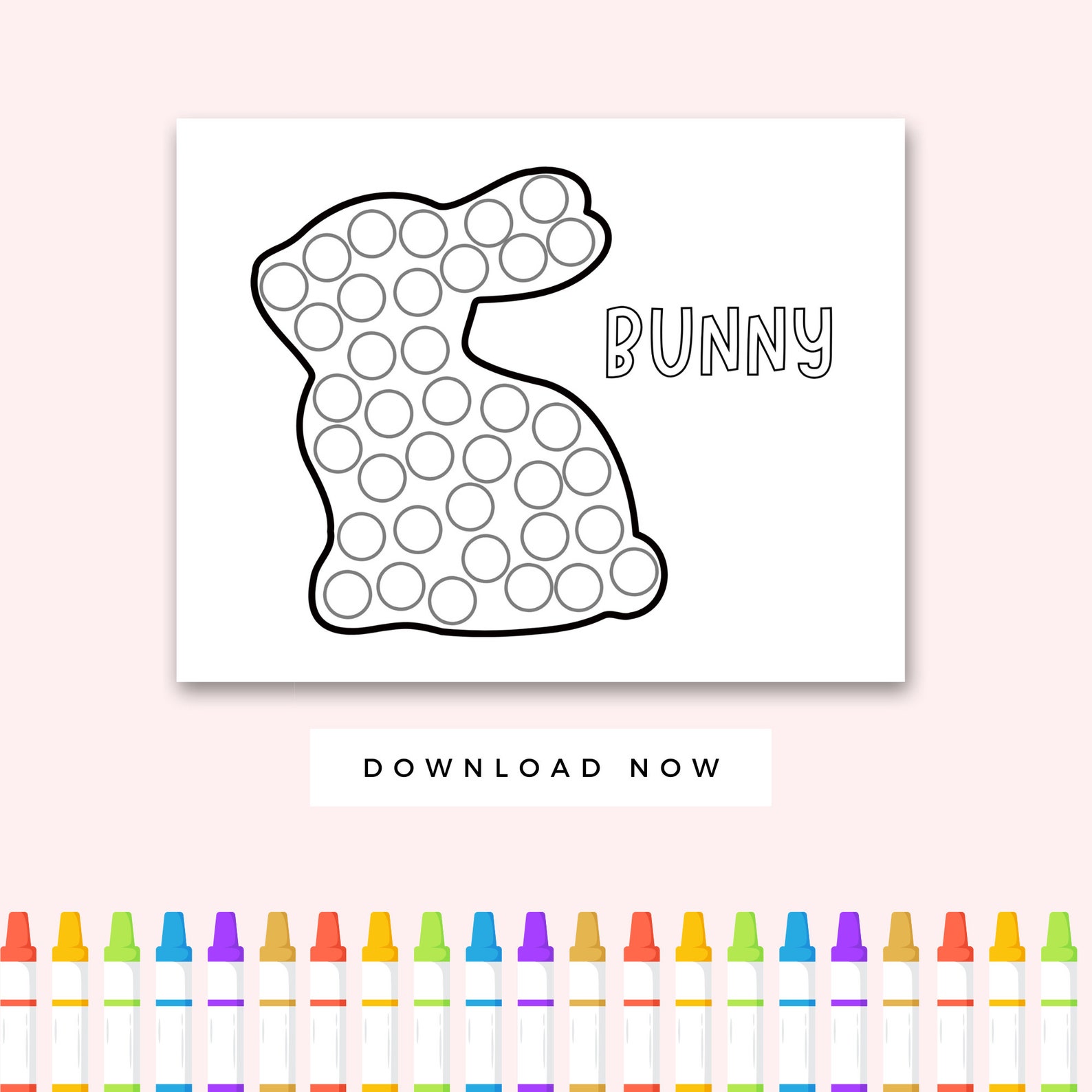 Spring Dot Marker Activity, 1 Page Bunny Do a Dot, Spring Printable for ...