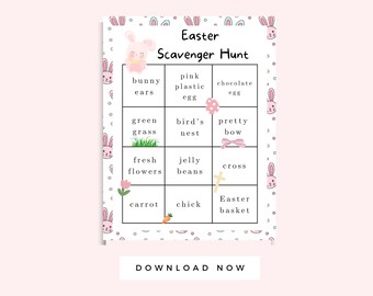 Printable Easter Scavenger Hunt for Kids, Easter Preschool Activity, Toddlers, Easter Sunday Game, Easter Egg Hunt Game, Family Easter