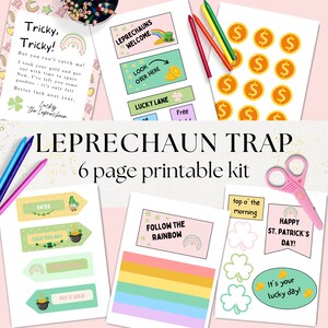Leprechaun Trap Printable Kit, Leprechaun Letter for Kids Printable, Saint Patrick&#39;s Day Kid Activity, Printable Preschool, Instant download