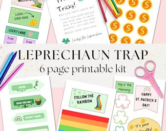 Leprechaun Trap Printable Kit, Leprechaun Letter for Kids Printable, Saint Patrick's Day Kid Activity, Printable Preschool, Instant download