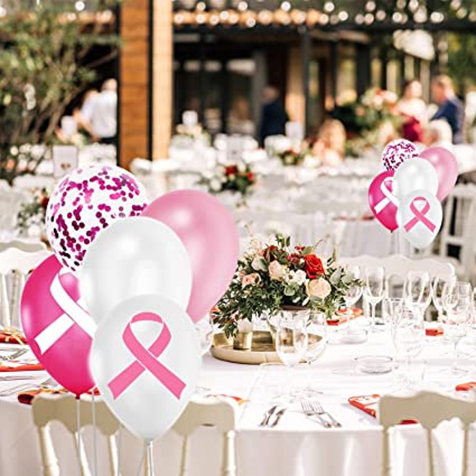 Breast Cancer Balloons 50 Pcs. Balloons Breast Cancer Etsy