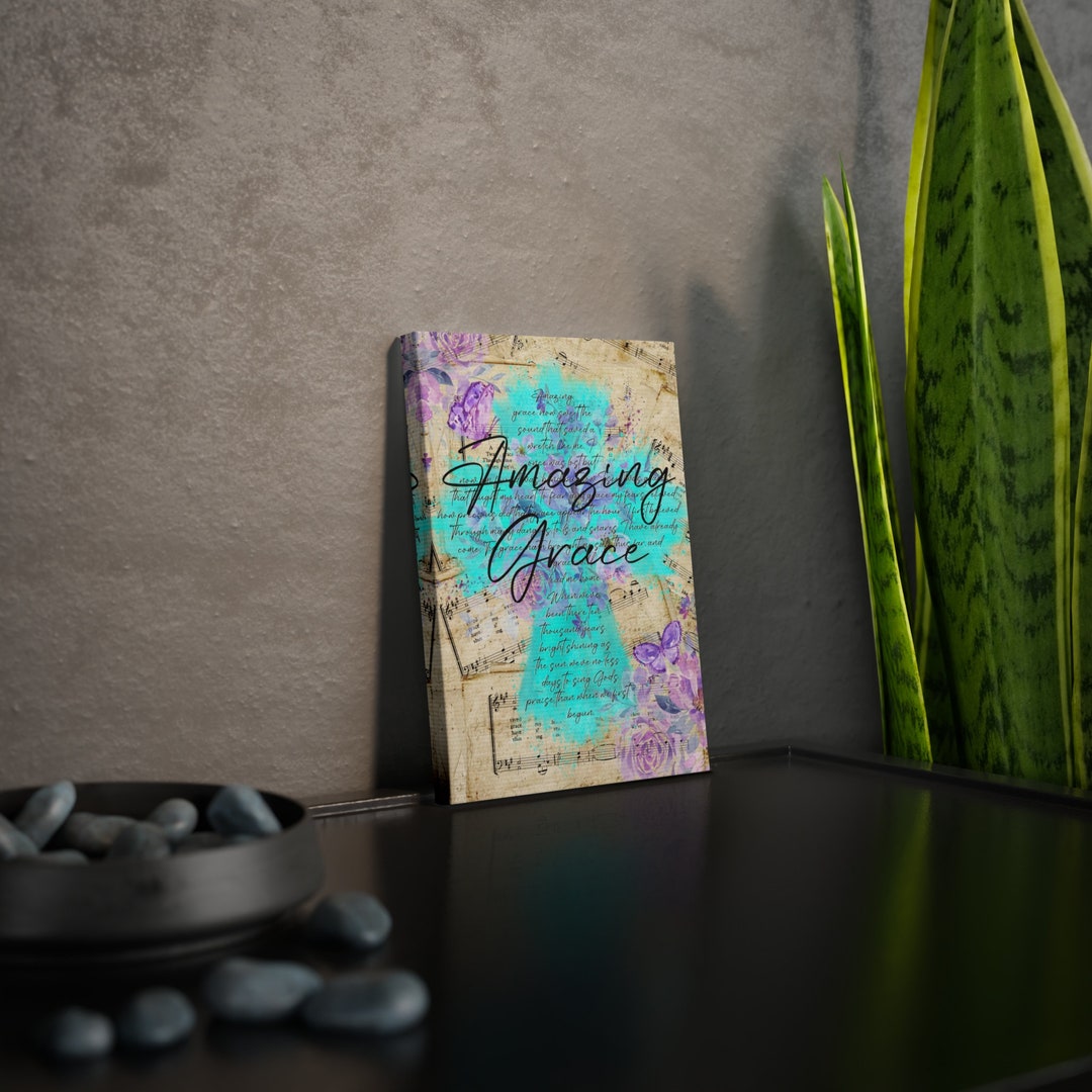 5 X 7 Canvas Tile Wall Art Amazing Grace Decor Music Wall Art Etsy