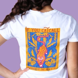 Shirt Feminism 100% organic cotton against catcalling and sexism / If you catcall - beware of the beasts / Back print