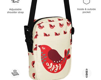 Utility Crossbody Bag in Christmas Dove