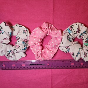 Pink Kitty Scrunchie Set