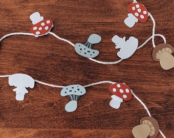 Mushroom Party Banner SVG | Mushroom SVG | Adult art projects | Goblincore Decor | Red Mushroom | Fairycore Decor | 3D Layered SVG