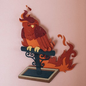 Phoenix-SVG | Sjabloon Gezellige Fantasie Schaduwdoos | Knutselen voor volwassenen | Mindfulness-dagboekprompts | Mindful knutselcadeau