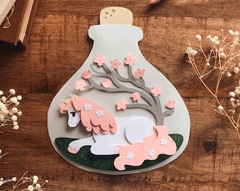 Unicorn Terrarium SVG | Unicorn SVG | Fairycore svg | Adult art project | 3D Puzzle | Shadow Box Template | Cottagecore svg