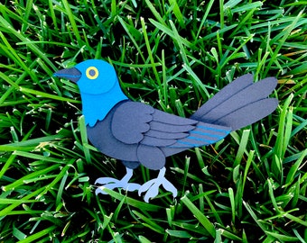 Bird svg | Grackle svg | Birdwatching svg | Blackbird svg | 3D Paper Art File | Layered Paper Template | Shadow Box Template | DIY Craft