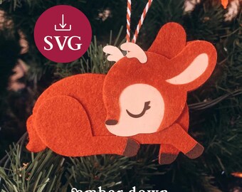First Christmas Ornament SVG | Flocked Reindeer SVG | DIY Christmas Ornament svg for Paper