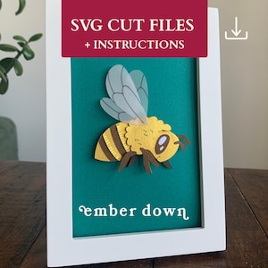 Ape svg / Modello Shadow Box / Ape svg / Bee Shadow Box / Insetto svg / Cottagecore svg / Accogliente svg / Ape a strati / Kit diorama primaverile