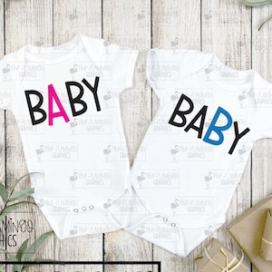 Twin Baby A B svg, twin svg, baby A B svg, twin cut file, twins svg, cute twin svg, twin babies svg