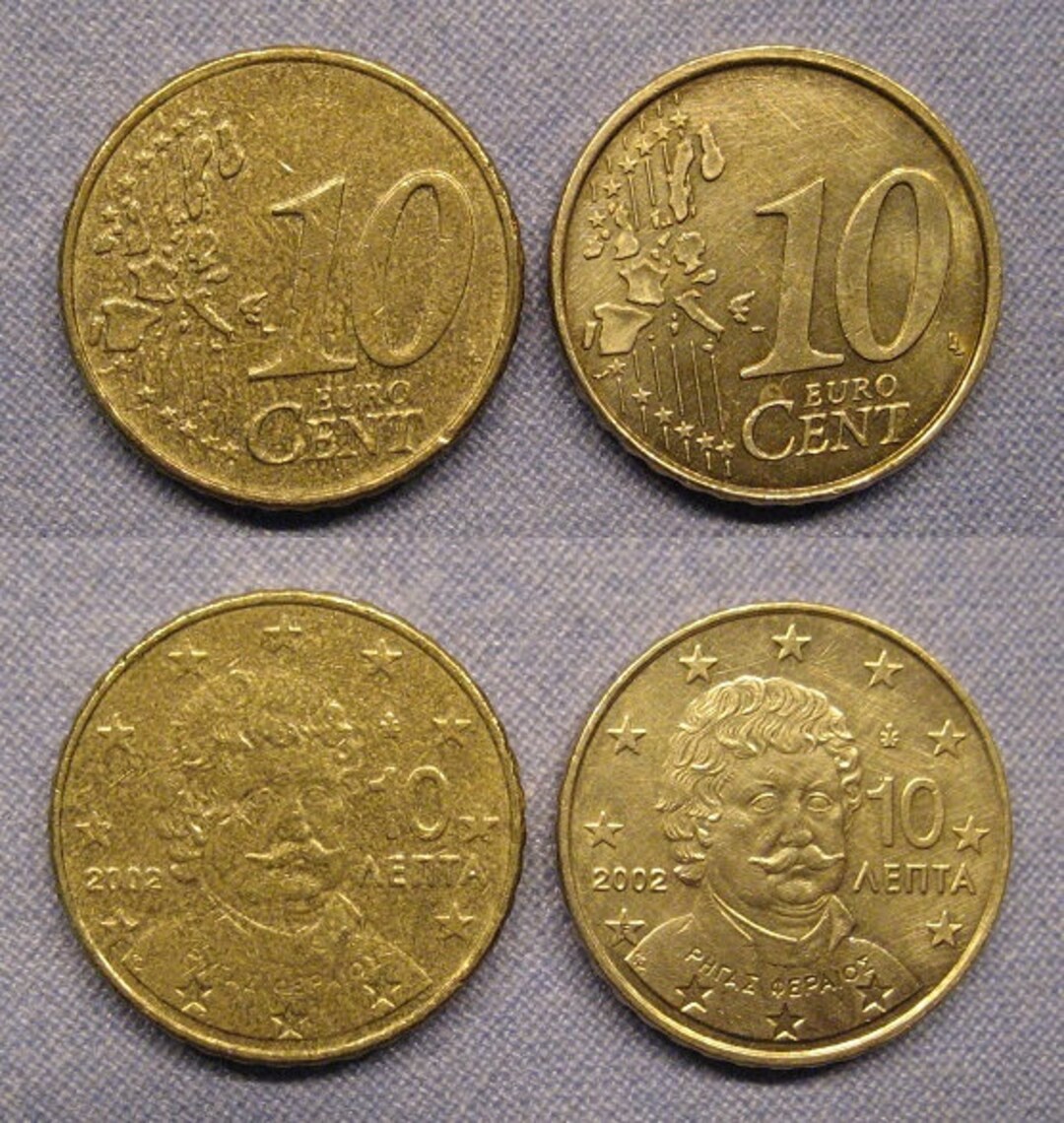 Griechenland 10 Cent 2002 Fehlprägung E97 Etsy.de