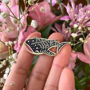 Whale Shark Enamel Pin - Hard Enamel - Midnight