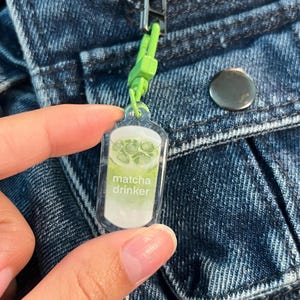 Matcha Drinker Mini Keychain | Acrylic Finish | Matcha Lover Accessory