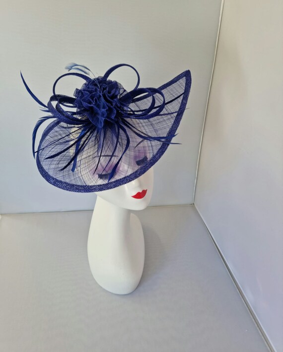 Royal Blue Colour Fascinator With Feathers Headband and Clip Etsy Ireland