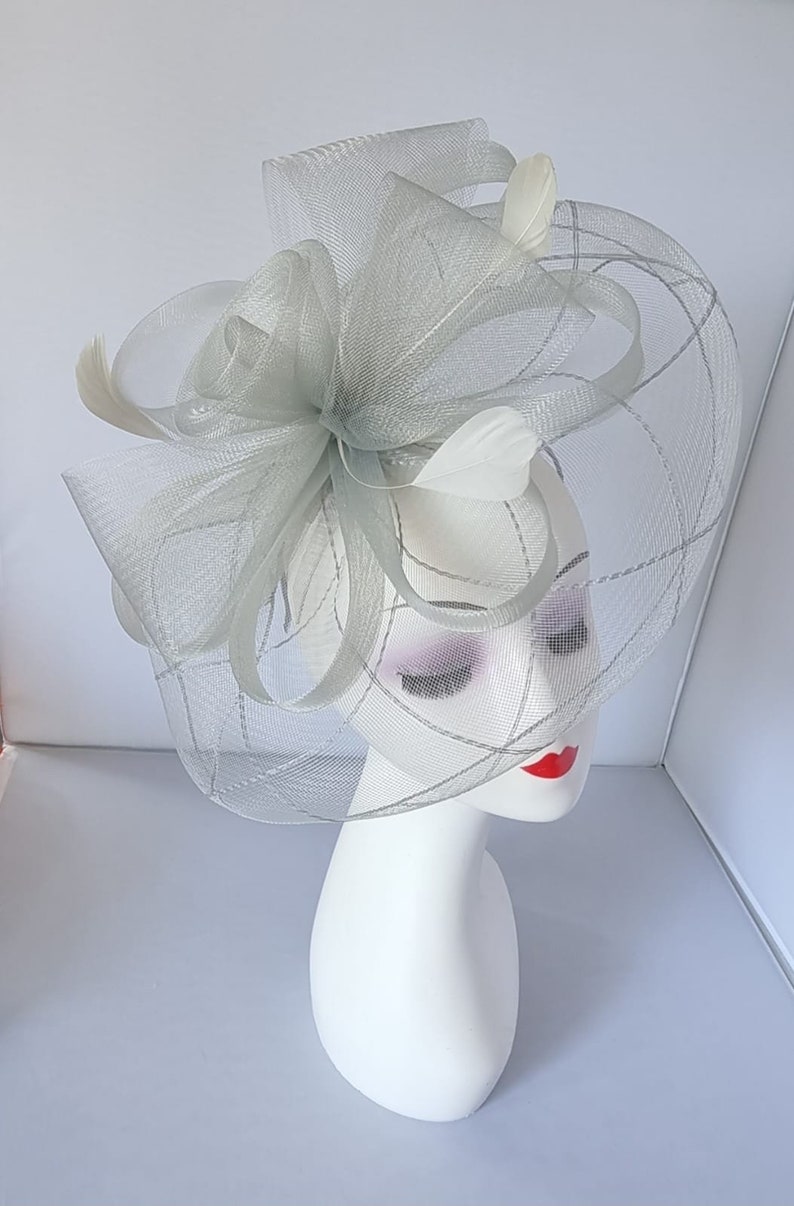 Feather Hair Fascinator Alice Headband Clip - Ladies Wedding & Royal Ascot Races Accessory