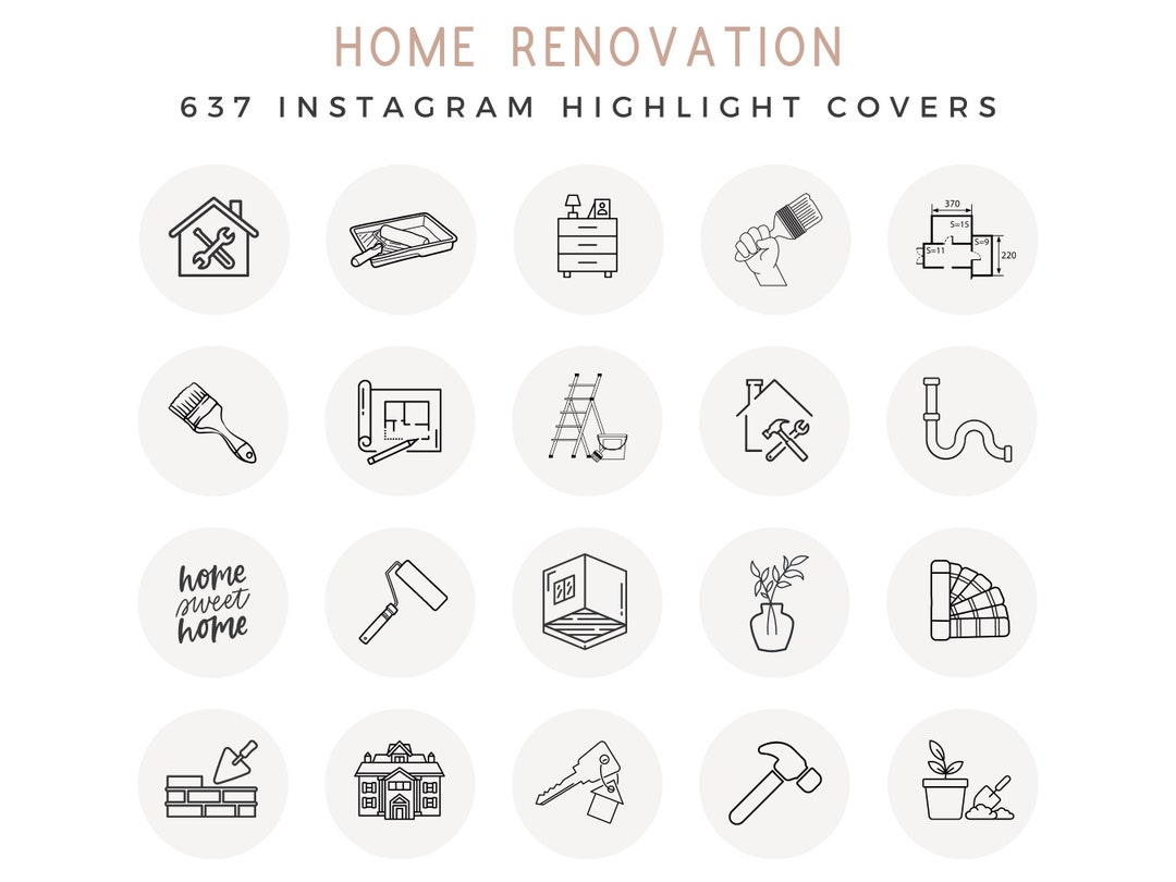 Home Renovation Instagram Highlight Covers Construction - Etsy UK
