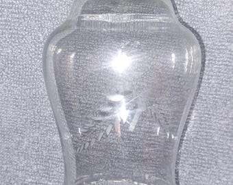 Vintage Etched Glass Cloche Bell Jar – Fern Design Mini Display Dome ~5” Tall