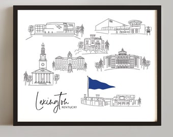 Sketched Drawing of the Lexington, Kentucky art print