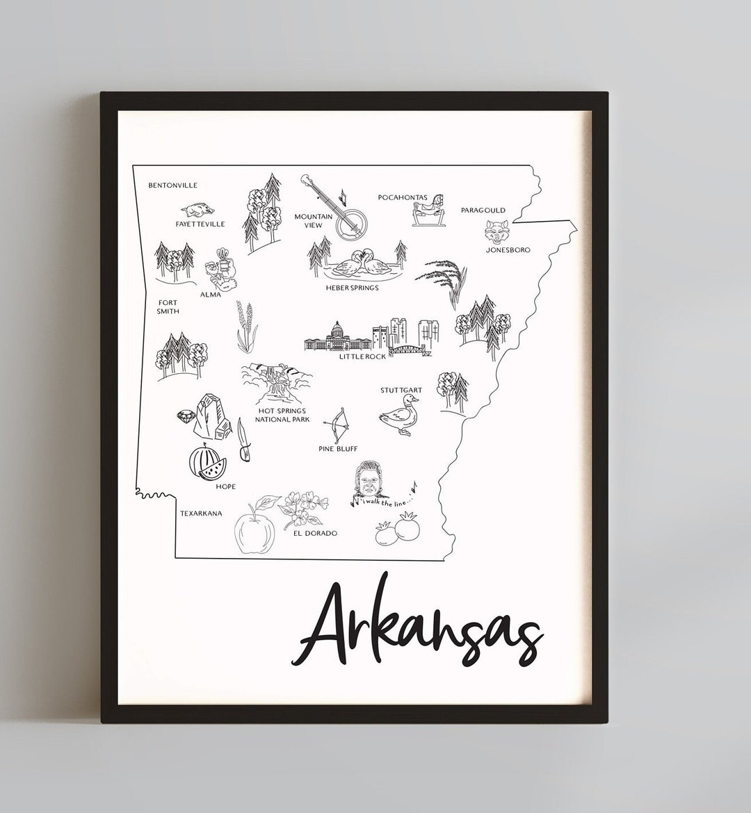 Sketch Drawing of State of Arkansas - Il 1080xN.5697910777 Ku3e