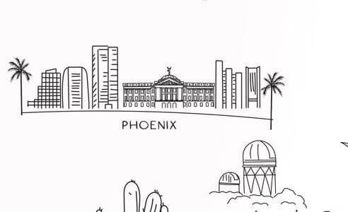 Arizona Map Print: Hand-sketched Cities & Landmarks - Etsy