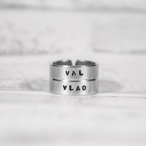 Val and Vlad Ring | Outer Banks Inspired Rings | Adjustable Stamped Ring | Outer Banks Jewelry