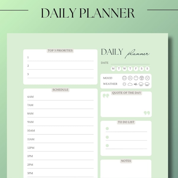 Hourly Planner and Daily To-Do List for Work & Personal Life: Boost Productivity and Stay Organized with this Printable Everyday Planner!