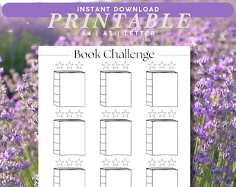 12-Month Reading Challenge Tracker: Printable Log for Book Series, Reviews & Monthly Reading Lists