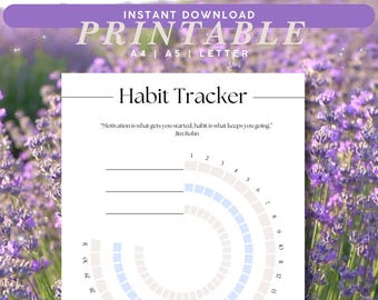 2025 Wheel of Habits: Printable Tracker for Self-Improvement, Workouts, Tasks & Wellness Goals