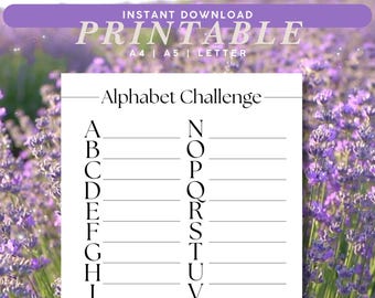 A-Z Book Bingo: Alphabet Reading Challenge Tracker | Printable PDF for Book Clubs & Creative Logging
