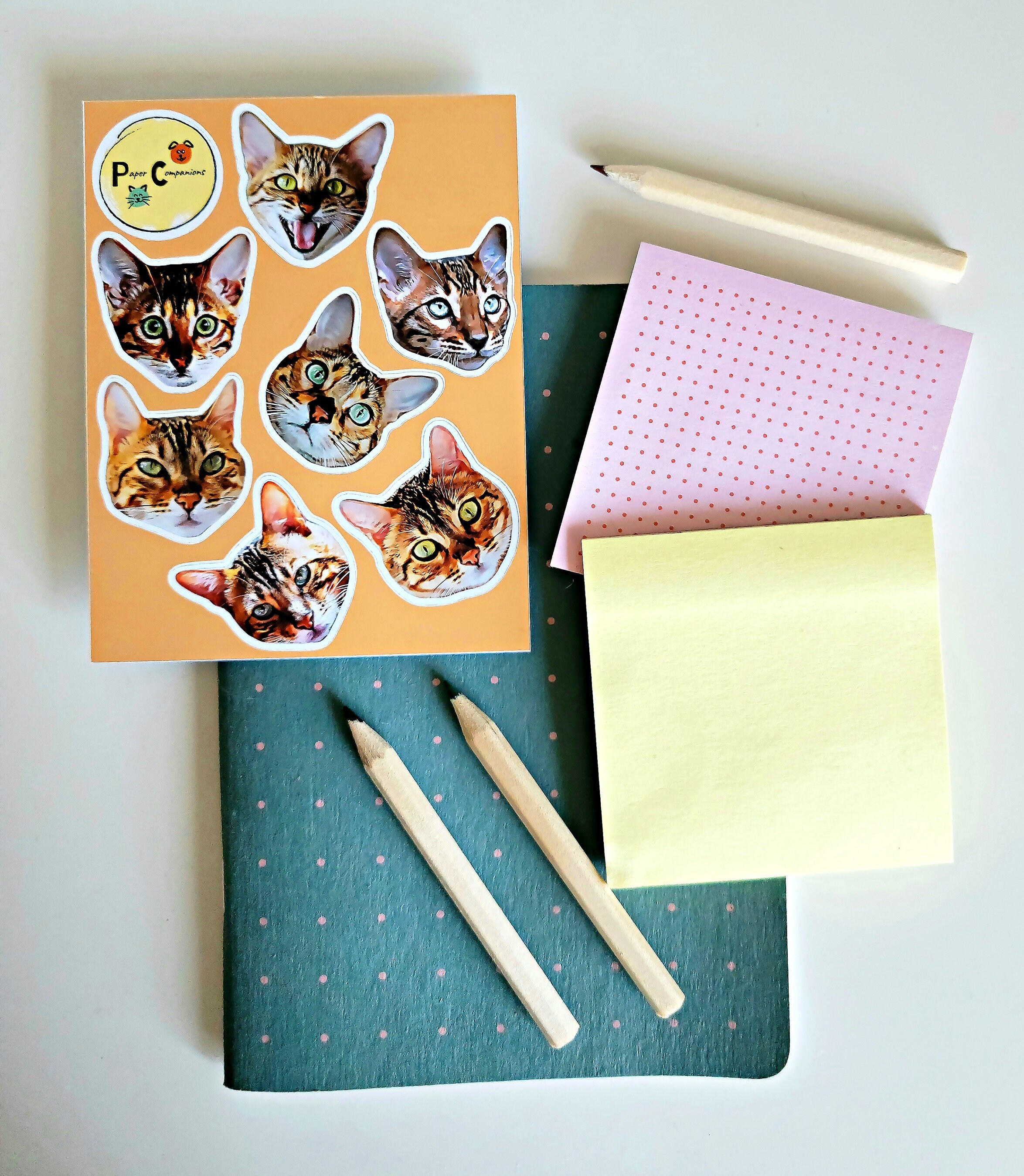 7-piece Bengal Cat Sticker Set Great for Decorating Planners, Journals ...