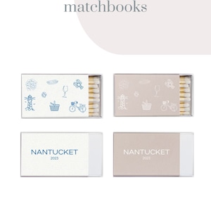 Unique Novelty Travel Matchbooks | Party Favor, Wedding Favor | Wanderlust Matchbook Collection | Nantucket Souvenir
