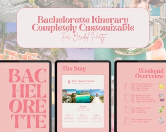 Create Memorable Moments: Bachelorette Weekend Itinerary | Canva Template | Digital Download | Bachelorette Planning Customizable