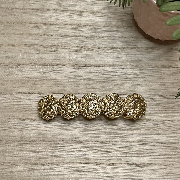 Gold Nugget Barrette for Adults, Gold Nugget Barrette, Adult Hair Accessories, Modern Hair Clip, Hair Clamp, Gifts for Her