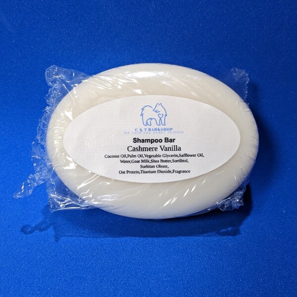 Cashmere Vanilla Goat Milk Shea Butter Shampoo Bar for dogs