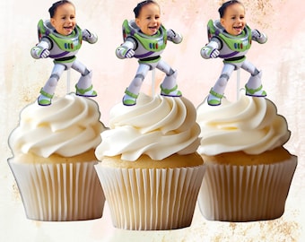 Cupcakeversiering met Buzz Lightyear uit Toy Story (3D, kinderverjaardag)